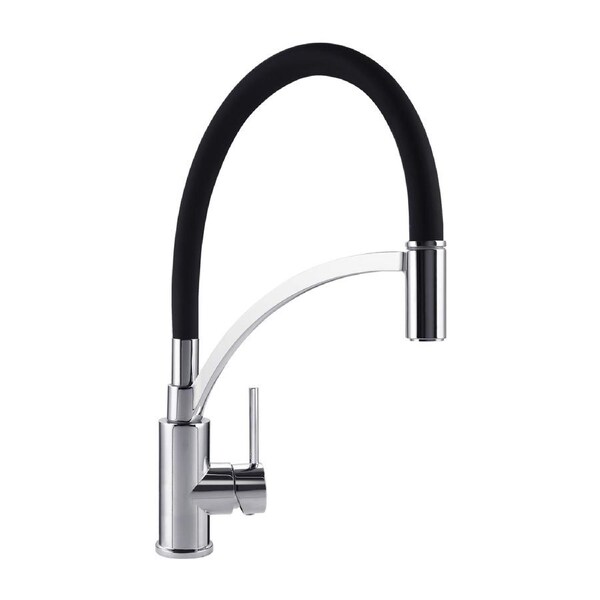 Chrome Pull Out Down Kitchen Mixer Tap Swivel Rubber Spout Faucet WELS