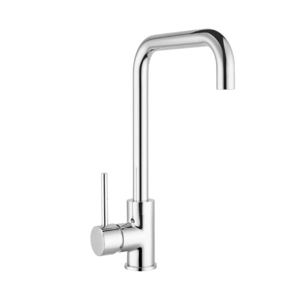 Round Chrome Gooseneck Swivel Spout Kitchen Sink Mixer Tap Basin Faucet