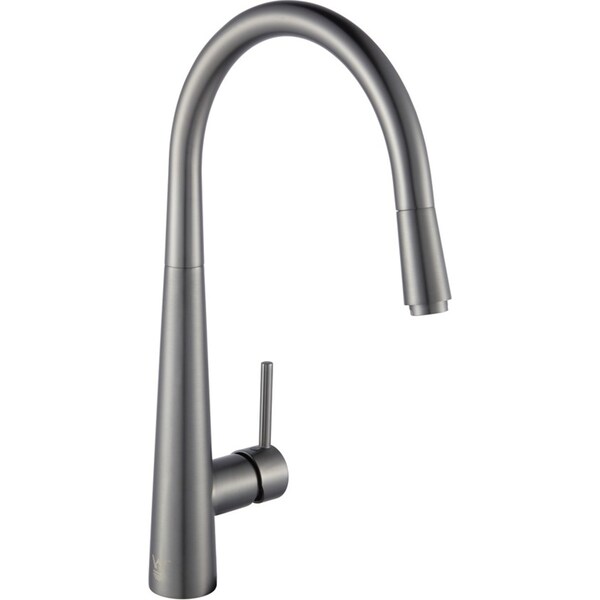 Gunmetal Grey Swivel Kitchen Sink Pull Out Mixer Tap Faucet Brushed