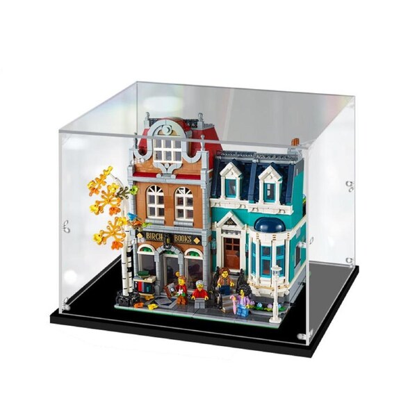 Acrylic Display Case for LEGO 10270 Creator Expert Bookshop Figure Storage Box Dust Proof Glue Free