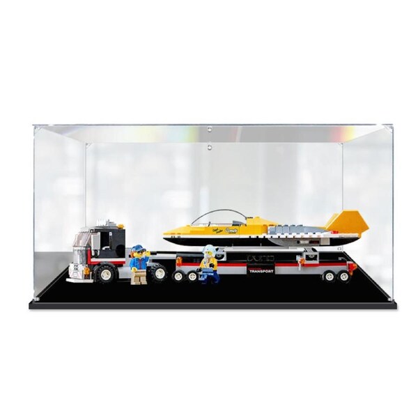 Acrylic Display Case for LEGO 60289 Airshow Jet Transporter Figure Storage Box Dust Proof Glue Free