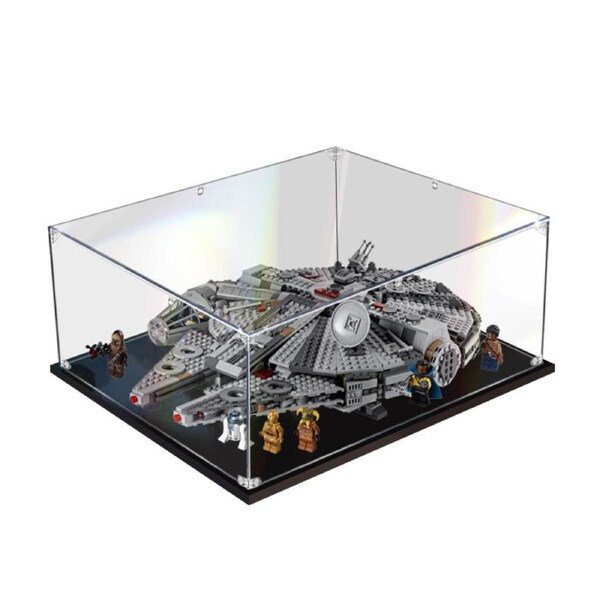 Acrylic Display Case for LEGO 75257 Star Wars Millennium Falcon Figure Storage Box Dust Proof Glue Free