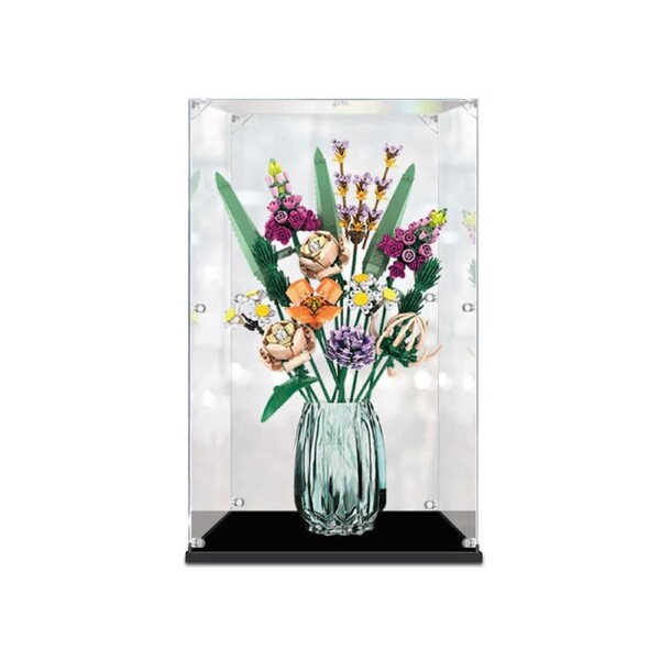 Acrylic Display Case for LEGO 10280 Creator Botanical Collection Flower Bouquet Figure Storage Box Dust Proof Glue Free