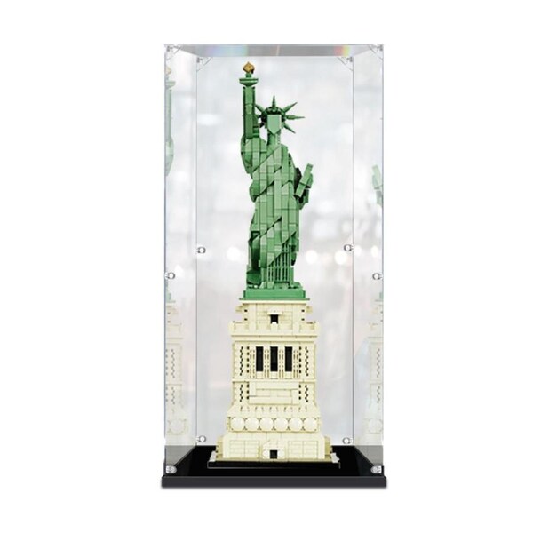 Acrylic Display Case for LEGO 21042 Architecture Statue of Liberty Figure Storage Box Dust Proof Glue Free