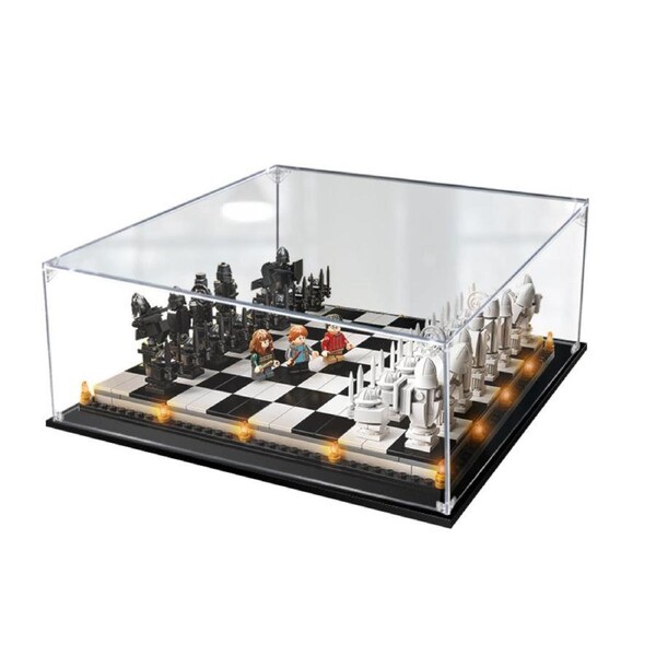 Acrylic Display Case for LEGO 76392 Harry Potter Hogwarts Wizard’s Chess Figure Storage Box Dust Proof Glue Free