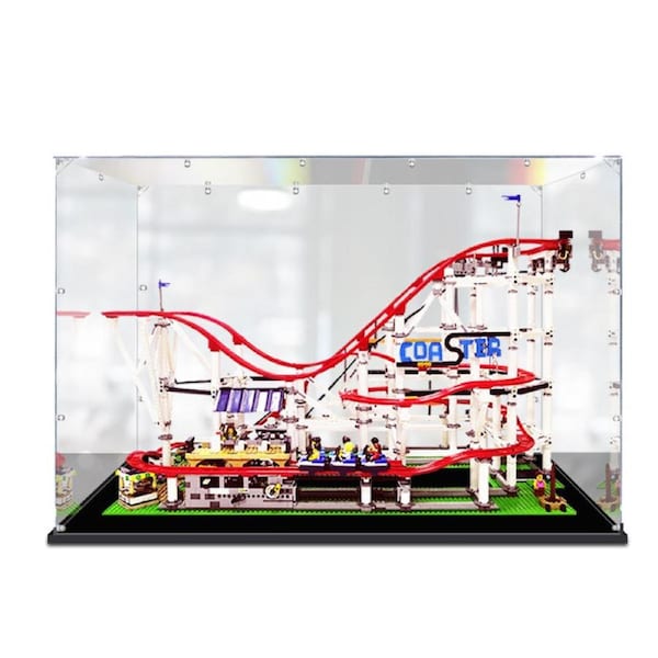Acrylic Display Case for LEGO 10261 Creator Expert Roller Coaster Figure Storage Box Dust Proof Glue Free