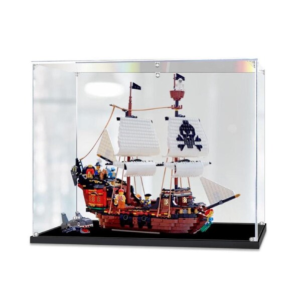 Acrylic Display Case for LEGO 31109 Creator 3 IN 1 Pirate Ship Figure Storage Box Dust Proof Glue Free
