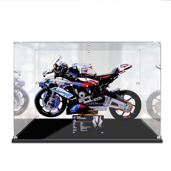 Acrylic Display Case for LEGO 42130 Technic BMW M 1000 RR Figure Storage Box Dust Proof Glue Free
