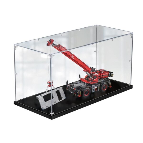 Acrylic Display Case for LEGO 42082 TECHNIC Rough Terrain Crane Figure Storage Box Dust Proof Glue Free