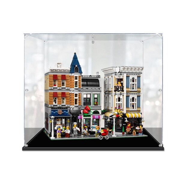 Acrylic Display Case for LEGO 10255 Creator Expert Assembly Square Figure Storage Box Dust Proof Glue Free