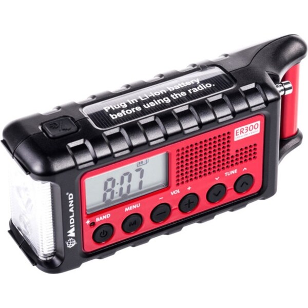 Midland Emergency Crank AM/FM Radio Torch Portable w/ Powerbank/USB Port Music