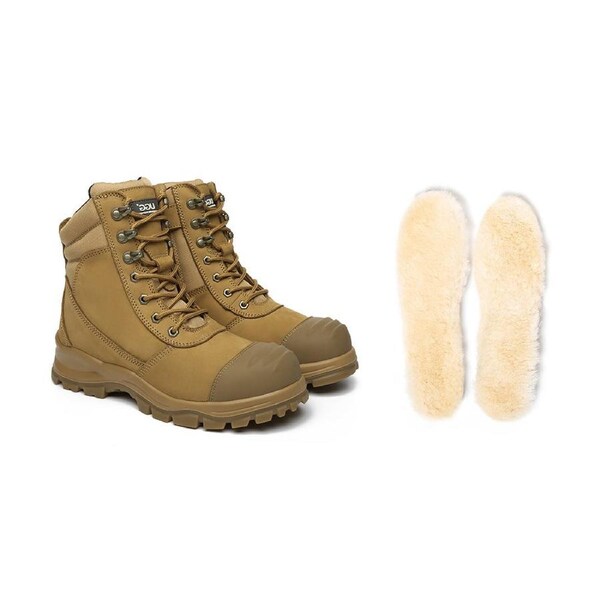 AUSTRALIAN SHEPHERD® UGG Men Zipper Steel Toe Wool Insoles Work Safety Boots Leo Yellow / UK 9 / EU 43