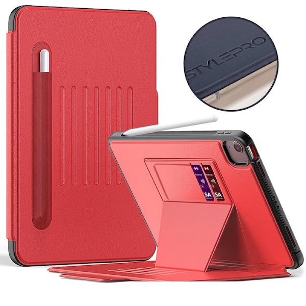 StylePro, iPad Pro 11" & iPad air 11" business folio case, red