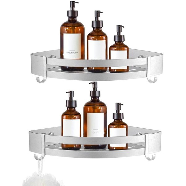Bathroom Corner Shelf Wall Mounted,Corner Shower Caddy Organization and Storage Shelves 2 Pack
