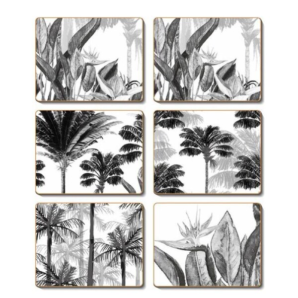 Cinnamon Coco Cabana Ink Cork Backed Drink Coasters Set 6