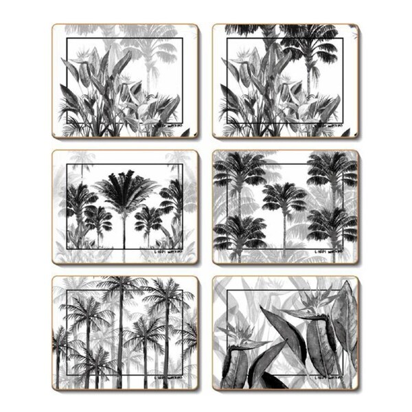 Cinnamon Coco Cabana Ink Cork Backed Placemats Set 6