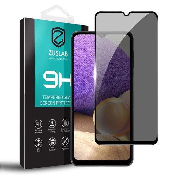 ZUSLAB Galaxy A32 5G Privacy Screen Protector, Tempered Glass Case Friendly 9H Hardness Anti Spy for Samsung