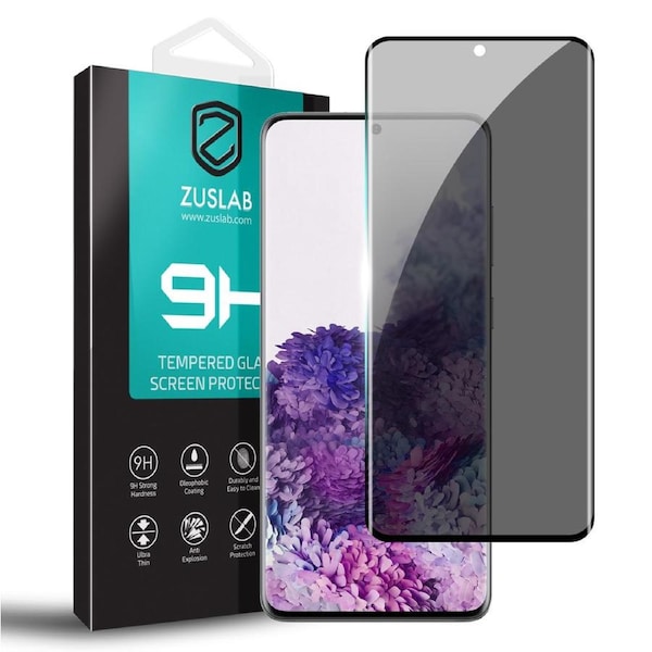 ZUSLAB Galaxy S20+ / S20 Plus Privacy Screen Protector, Tempered Glass Case Friendly 9H Hardness Anti Spy for Samsung