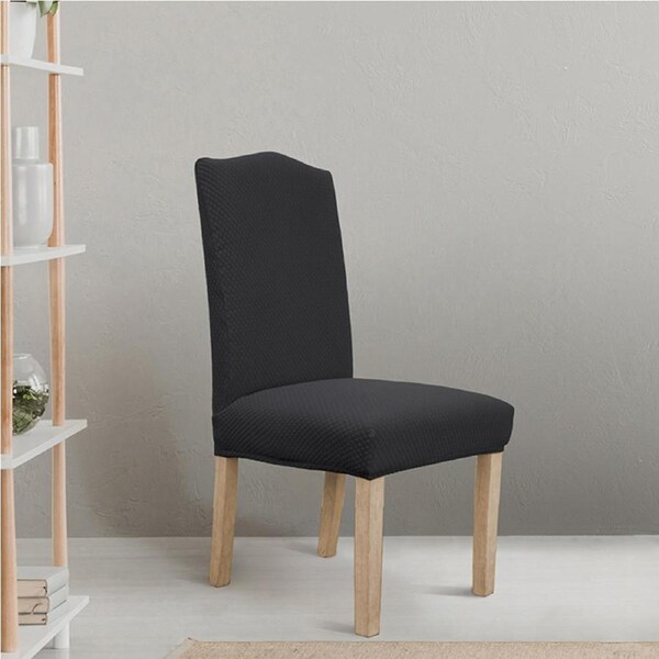 Apartmento Henley 1-Seater Dining Chair/Seat Cover Linen Stretch Slipcover Steel
