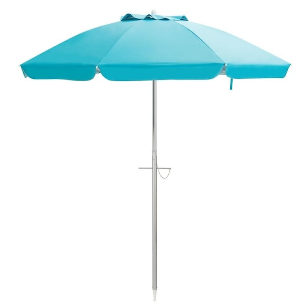 Costway Outdoor Umbrella Beach Canopy Sun Shade Aluminium Tilting Parasol Shelter UPF50+ Garden Patio Deck