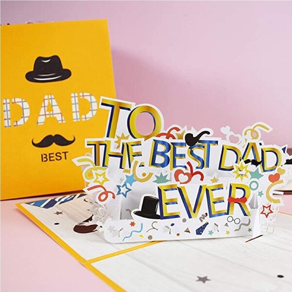 Magic Pop Up Father's Day Card 3D Happy Greeting Dad 15x20cm with an envelope