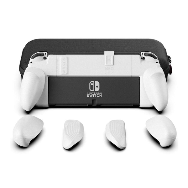 Savage Raven by Skull & Co. Ergonomic Grip for Switch OLED and Regular Model - Bundle - White- NSNGSET-WT