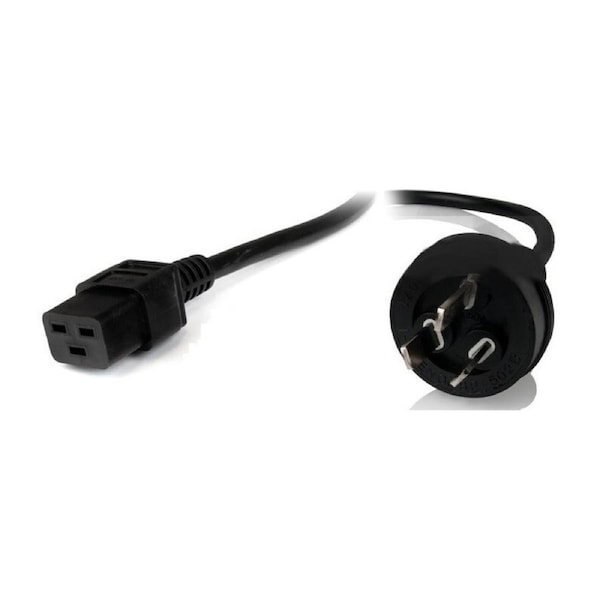 8Ware Power Cable 2m 3-Pin 15A AU to IEC C19 Male to Female Plug Socket Black
