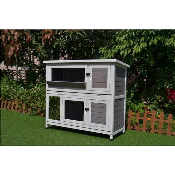 PawHub Rabbit Hutch Chicken Coop Hutches Large Run Wooden Cage Feeder House