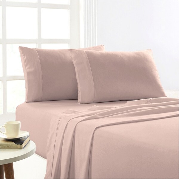 Park Avenue Queen Bed Flannelette Fitted Sheet Set 175 GSM Egyptian Cotton Rose