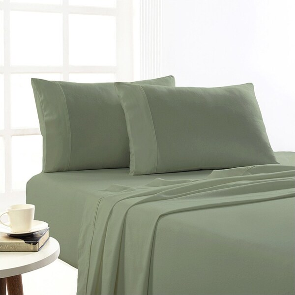 Park Avenue Double Bed Flannelette Fitted Sheet Set 175GSM Egypt Cotton Juniper