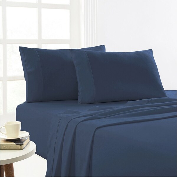 Park Avenue Double Bed Flannelette Fitted Sheet Set 175GSM Egyptian Cotton Ink