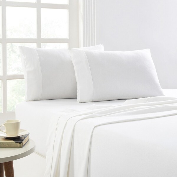 Park Avenue Single Bed Flannelette Fitted Sheet Set 175GSM Egyptian Cotton Snowy