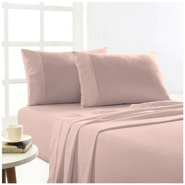 Park Avenue Single Bed Flannelette Fitted Sheet Set 175GSM Egyptian Cotton Rose