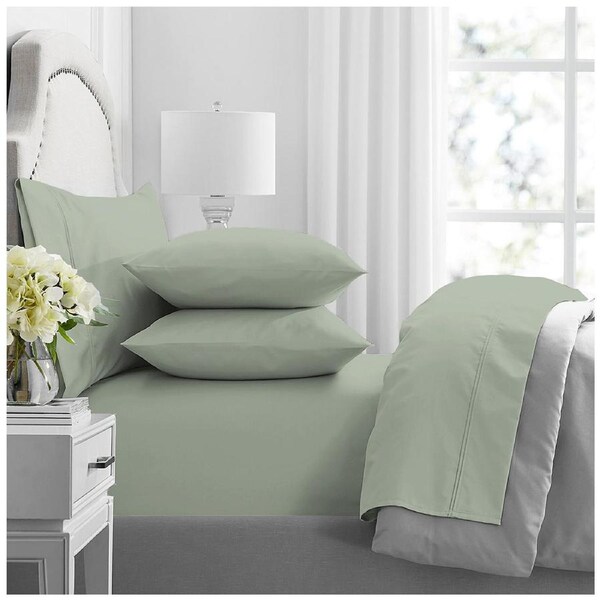 Renee Taylor Premium Mega Queen Fitted Sheet Set 1000 TC Egyptian Cotton Sage