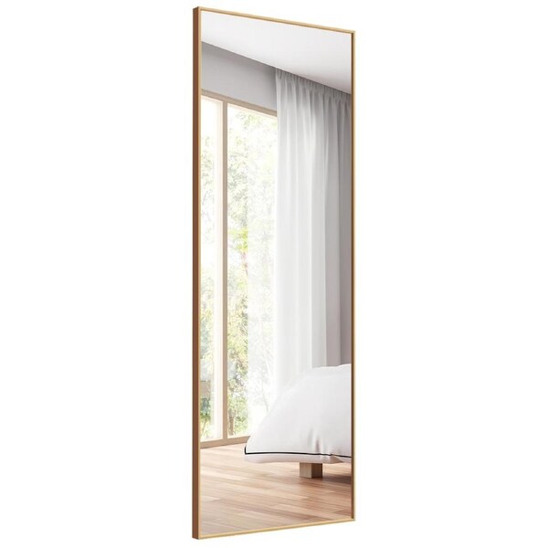 Costway 1.5M Rectangle Wall Mirror Full-Length Dressing Makeup Mirror Aluminum Frame Bathroom Bedroom Gold