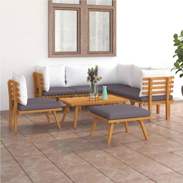 8 Piece Garden Lounge Set with Cushions Solid Wood Acacia vidaXL