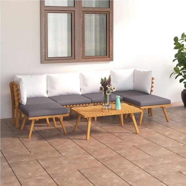 7 Piece Garden Lounge Set with Cushions Solid Wood Acacia vidaXL