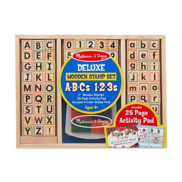 Melissa & Doug - Deluxe Wooden ABC-123 Stamp Set