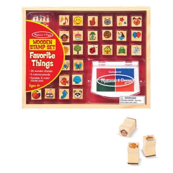 Melissa & Doug Wooden Favourite Things Stamp Set