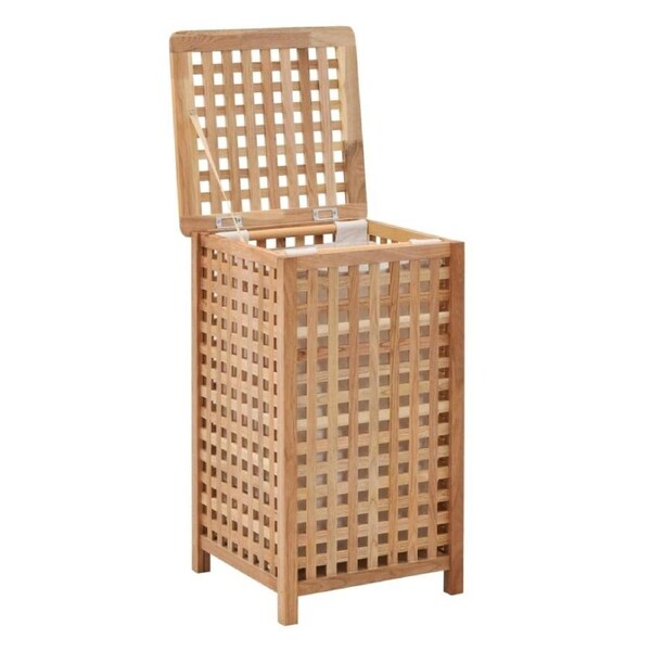 Wooden Laundry Bin With Inner Bag Dirty Clothes Storage Box Organiser Hamper