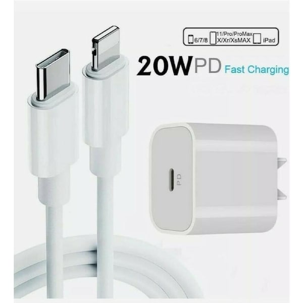 Fast Charger for iPhone 14 13 12 11 Pro Max iPad 20W USB Type-C Wall Adapter