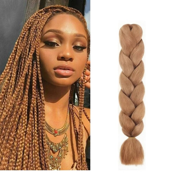 62cm Synthetic Braiding Hair Extensions - Light Auburn