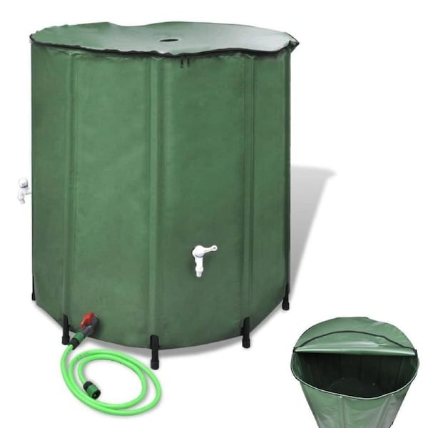 Rain Water Tank 250L Collapsible Rainfall Collector Outdoor Container Filter Net