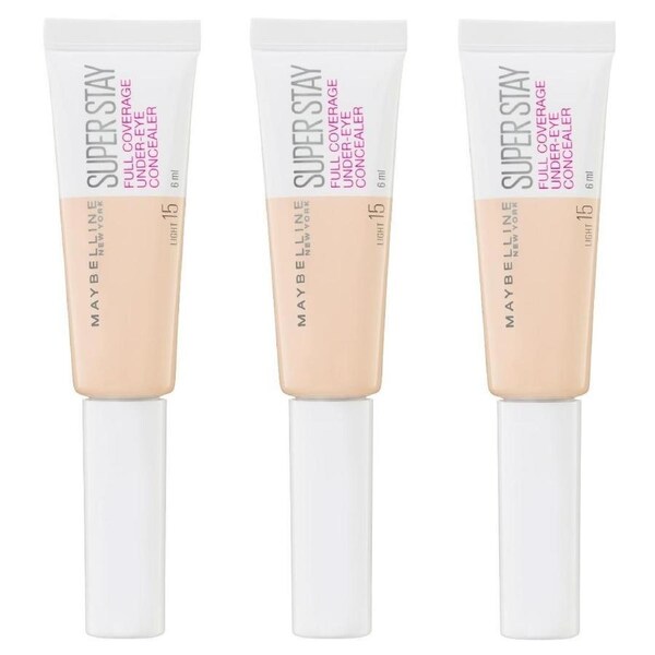 3 x Maybelline SuperStay Full Coverage Under Eye Concealer 6mL - 15 Light