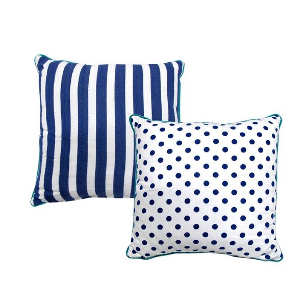Alexa Reversible Blue Filled Cushion J.Elliot Home