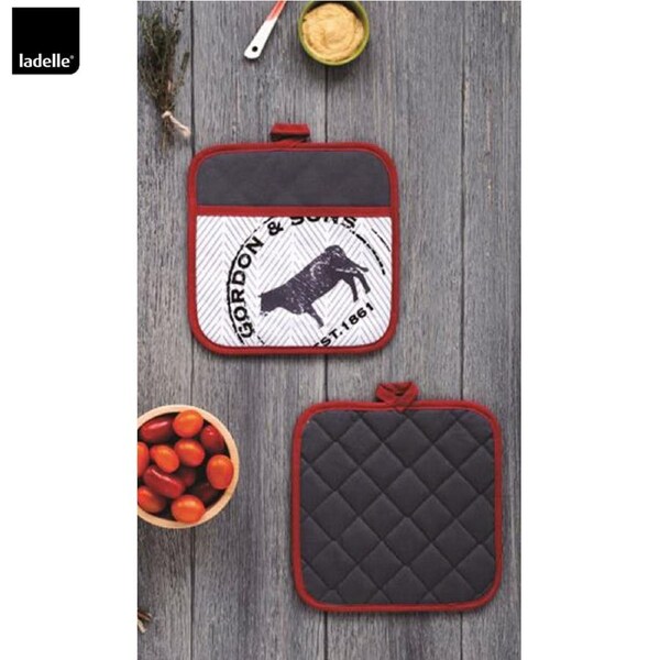 Ladelle Country Cattle Set of 2 Pot Holders 21 x 21 cm