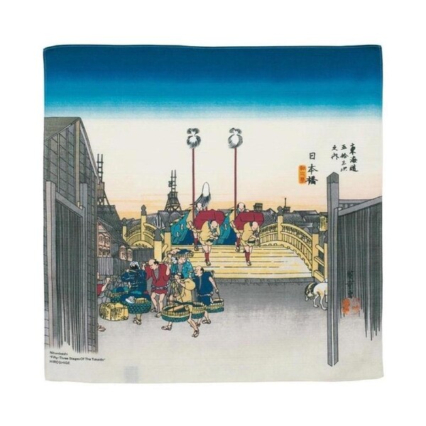 Musubi 48 Morning View Of Nihonbashi Furoshiki Wrapping Cloth