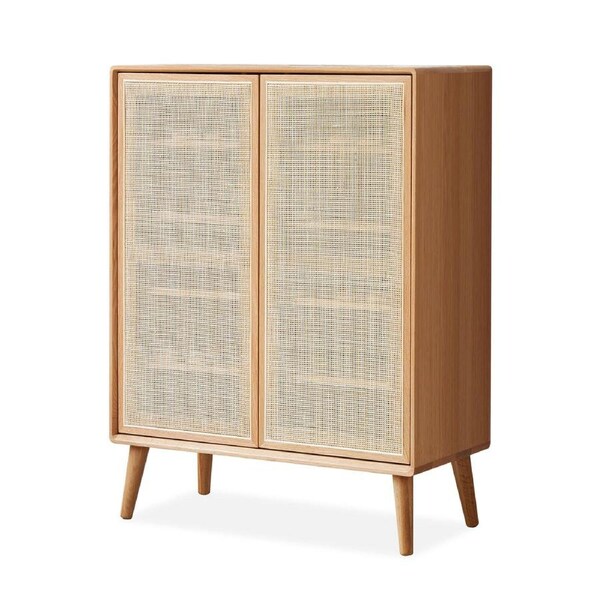 MIUZ 5 Layer Shoes Cabinet Storage Shoe Box Organiser Rack With Shelves Drawers Wardrobe Solid Oak