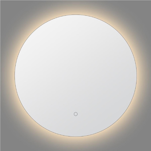 800mm Round Wall Mounted Mirror Touch Adjustable LED Light Colour Backlit Defog