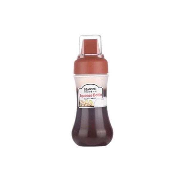 Robo Semon Squeeze Sauce Bottle Ketchup Spice Storage Container 350ml-Red